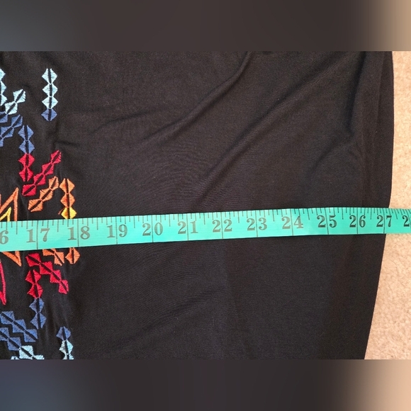 ROCK & ROLL COWGIRL Black Open Front Sweater with Colorful Embroidery Back.Small - Picture 12 of 13